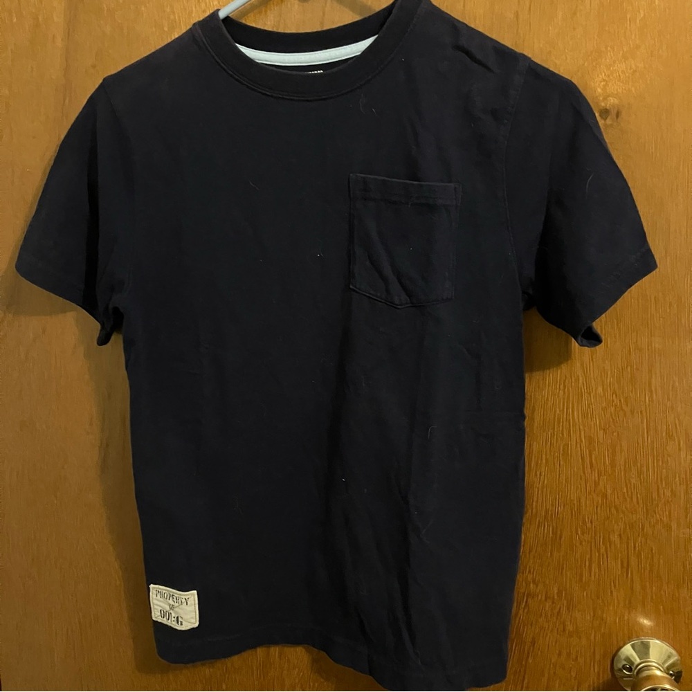 Boy's Gymboree Navy Blue One Pocket T-Shirt Sz 10